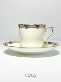 Coalport St. Malo 11 Cobalt Bone China Demitasse Cups 2 1/4 2.5oz & Saucers