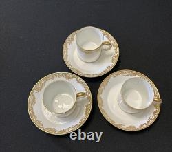 Collectible Three sets of French Sèvres-style demitasse cups and saucers