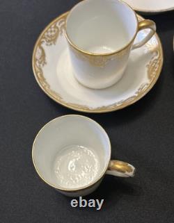 Collectible Three sets of French Sèvres-style demitasse cups and saucers