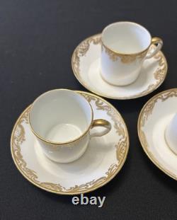 Collectible Three sets of French Sèvres-style demitasse cups and saucers