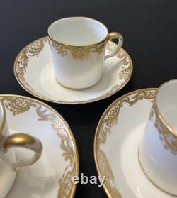 Collectible Three sets of French Sèvres-style demitasse cups and saucers
