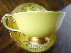 Colourful Set Of 4 Paragon Demitasse Cup & Saucer, Gilt Floral Pattern, No Tax