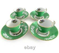 Copeland Spode Chelsea Bird Demitasse Cups And Saucers Green Multicolored Birds