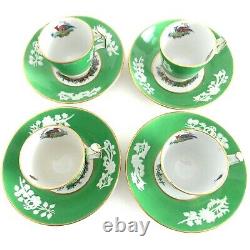 Copeland Spode Chelsea Bird Demitasse Cups And Saucers Green Multicolored Birds