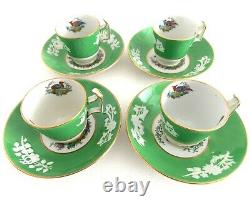 Copeland Spode Chelsea Bird Demitasse Cups And Saucers Green Multicolored Birds