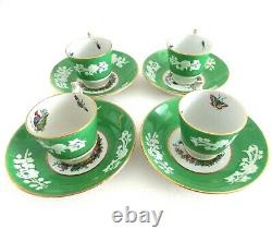 Copeland Spode Chelsea Bird Demitasse Cups And Saucers Green Multicolored Birds