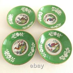 Copeland Spode Chelsea Bird Demitasse Cups And Saucers Green Multicolored Birds