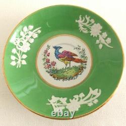 Copeland Spode Chelsea Bird Demitasse Cups And Saucers Green Multicolored Birds