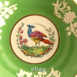 Copeland Spode Chelsea Bird Demitasse Cups And Saucers Green Multicolored Birds