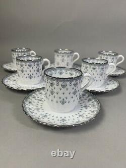 Copeland Spode Fleur De Lys Set Of 6 Demitasse Cups And Saucers