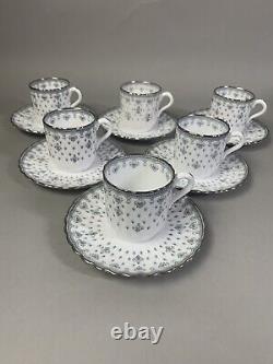 Copeland Spode Fleur De Lys Set Of 6 Demitasse Cups And Saucers