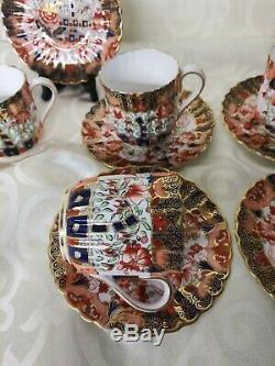 Copeland Spode Imari Set of Six Demitasse Cups and Saucers