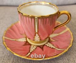 Copelands Spode England Antique 1800s Art Deco Demitasse Teacup and Saucer Set