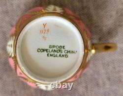 Copelands Spode England Antique 1800s Art Deco Demitasse Teacup and Saucer Set