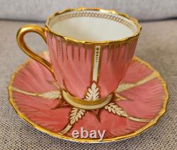 Copelands Spode England Antique 1800s Art Deco Demitasse Teacup and Saucer Set