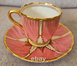 Copelands Spode England Antique 1800s Art Deco Demitasse Teacup and Saucer Set