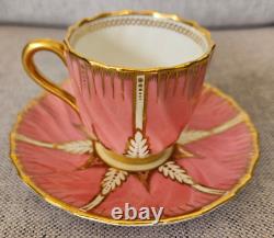 Copelands Spode England Antique 1800s Art Deco Demitasse Teacup and Saucer Set