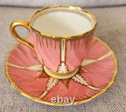 Copelands Spode England Antique 1800s Art Deco Demitasse Teacup and Saucer Set