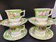 Crescent & Sons Demitasse Cups & Saucers (4) Each Very Good Vintage Condition