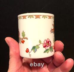 Crown Staffordshire England Set of 6 Demitasse Pagoda Cups Saucers Exotic Birds