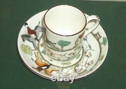 Crown staffordshire hunting scene boxed set of 6 demitasse cups and saucers