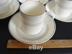 Cunard Line Queen Mary Demitasse Cups And Saucers Set of Four Vintage Mark FOLEY