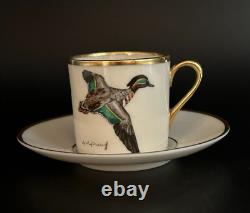 Cyril Gorainoff for Von Lengerke & Antoine Game Birds Demitasse Cups & Saucers