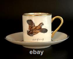 Cyril Gorainoff for Von Lengerke & Antoine Game Birds Demitasse Cups & Saucers