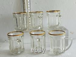 DEMI-TASSE SET/VINTAGE/FRENCH/ VERRERIE De GIVORS/ Lot 6(Cup/ Saucer)/ GOLD/EUC