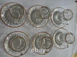 DEMI-TASSE SET/VINTAGE/FRENCH/ VERRERIE De GIVORS/ Lot 6(Cup/ Saucer)/ GOLD/EUC