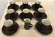 Dansk Denmark Brown Flamestone Demitasse 8 Coffee Tea Cups 8 Saucers 1 Creamer