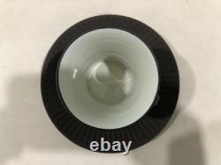 Dansk Denmark Brown Flamestone Demitasse 8 Coffee Tea Cups 8 Saucers 1 Creamer