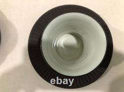 Dansk Denmark Brown Flamestone Demitasse 8 Coffee Tea Cups 8 Saucers 1 Creamer
