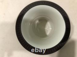 Dansk Denmark Brown Flamestone Demitasse 8 Coffee Tea Cups 8 Saucers 1 Creamer