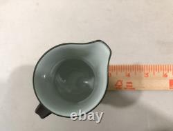 Dansk Denmark Brown Flamestone Demitasse 8 Coffee Tea Cups 8 Saucers 1 Creamer