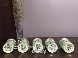 Davenport Hunting Scenes Burleigh England Demitasse Cups with Saucers