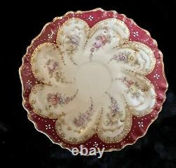 Delicate Antique Dresden Handpainted Floral Gilt Porcelain Demitasse Cup Saucer
