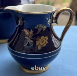 Demitasse Coffee Set for 12, Bareuther Bavaria Echt Cobalt Gold Roses & Flowers