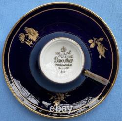 Demitasse Coffee Set for 12, Bareuther Bavaria Echt Cobalt Gold Roses & Flowers