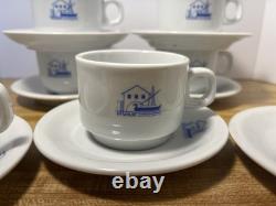 Demitasse Cup Saucer Set of 7 HVAR Hotel Croatia Porcelain Espresso Coffee Set