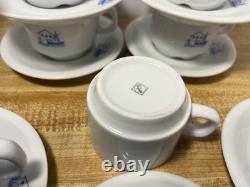 Demitasse Cup Saucer Set of 7 HVAR Hotel Croatia Porcelain Espresso Coffee Set