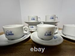 Demitasse Cup Saucer Set of 7 HVAR Hotel Croatia Porcelain Espresso Coffee Set