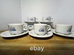 Demitasse Cup Saucer Set of 7 HVAR Hotel Croatia Porcelain Espresso Coffee Set