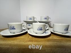 Demitasse Cup Saucer Set of 7 HVAR Hotel Croatia Porcelain Espresso Coffee Set