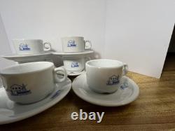 Demitasse Cup Saucer Set of 7 HVAR Hotel Croatia Porcelain Espresso Coffee Set
