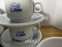 Demitasse Cup Saucer Set of 7 HVAR Hotel Croatia Porcelain Espresso Coffee Set