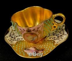 Demitasse Cup and saucer England Gold Coalport Gold