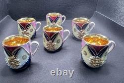 Demitasse Espresso or Tea Cups & Reticulated Saucers. Made in Germany Set of 6