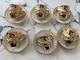 Demitasse Raised Gold Flower Remember Me Cup & Saucer Hand Painted 12 Piece Set