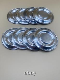 Demitasse set of 8 cups and saucers vintage sterling silver Matthew Co